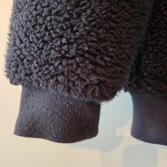 Aritzia Wilfred Free Winter Casual Funnel Neck Chunky Teddy Jacket Black Sz XXS - Picture 11 of 16